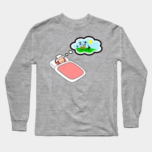 Sheep Counting Humans Long Sleeve T-Shirt